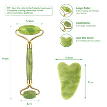 Load image into Gallery viewer, Luxury Jade Facial Massage Roller and Gua Sha - Kadee Botanicals