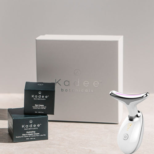 Kadee Botanicals Ultimate Facial Skincare Pack with White LED Neck Sculpting Tool - Kadee Botanicals