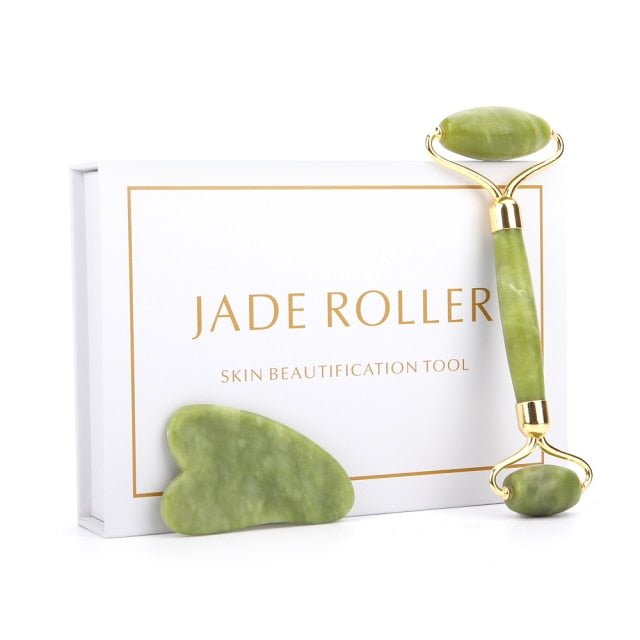 Luxury Jade Facial Massage Roller and Gua Sha - Kadee Botanicals